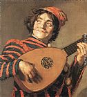 Buffoon Playing a Lute by Frans Hals
